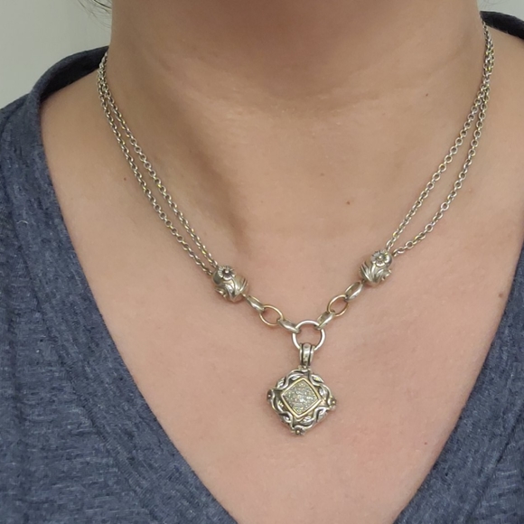 T & C Diamond, 14kt and Silver Necklace - Picture 2 of 7